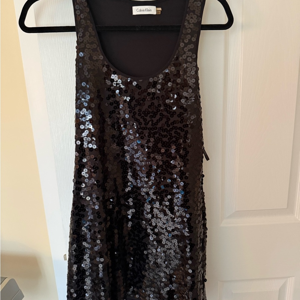 Calvin Klein Black Velvet Trim Tank Top